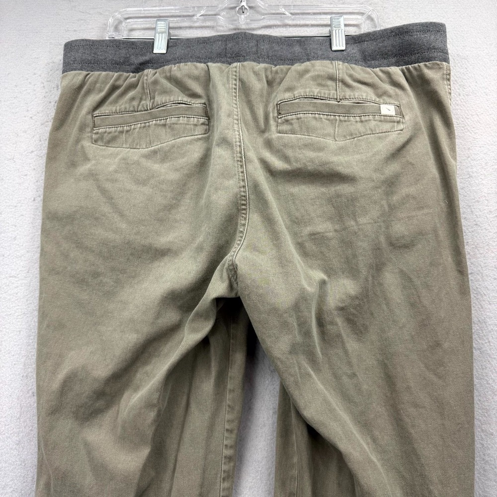 UpWest Canvas Pants Mens Large Fits 38x28* Green Stretch Ribbed Waist Drawstring - Picture 5 of 13